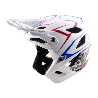 Cască MTB TROY LEE DESIGNS STAGE STUNT PINSTRIPE Alb