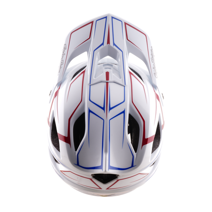 Cască MTB TROY LEE DESIGNS STAGE STUNT PINSTRIPE Alb