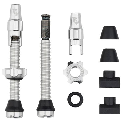 Set med 2 Tubeless-ventiler WOLF TOOTH CLIK VALVE Raw Silver