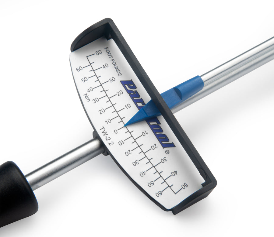 Park Tool TW-2.2, bližnji posnetek kazalčne skale