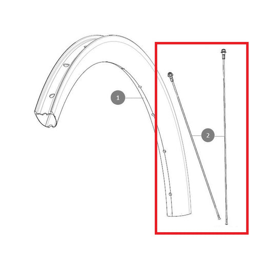 Κιτ 12 Ακτίνων Εμπρός/Πίσω MAVIC ALLROAD SL CARBON 278mm