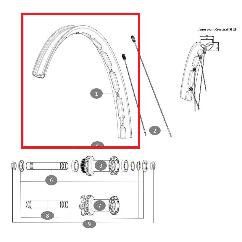 Rim Kit F/R MAVIC E-CROSSTRAIL SL 29"