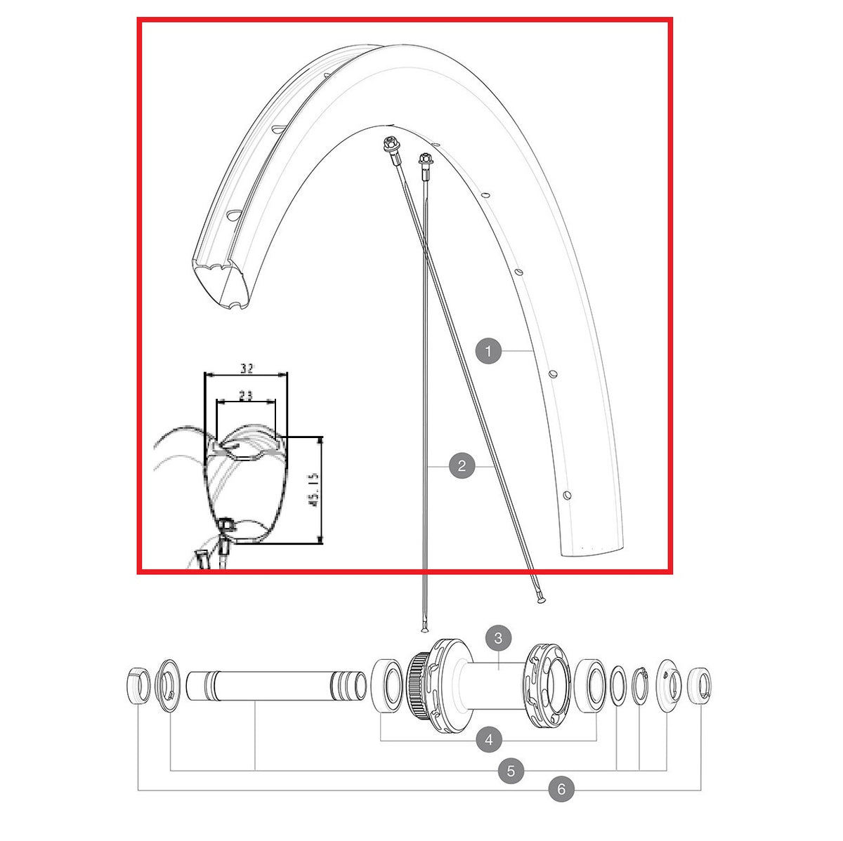 Rim Kit F/R MAVIC COSMIC SL45 UD DISC