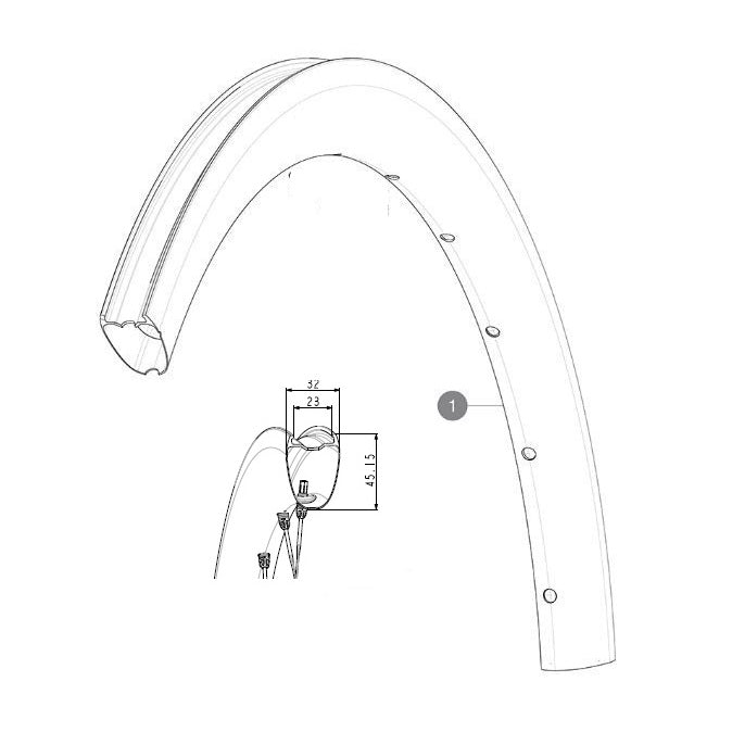 MAVIC COSMIC SL4 45 23mm Front/Rear Rim Kit