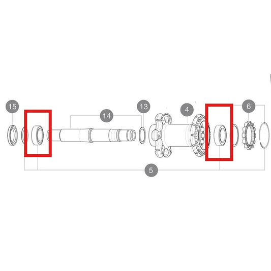 Kit 2 Lagers Achternaaf MAVIC 15x26x7mm + 17x28x7mm voor Systeem ID360