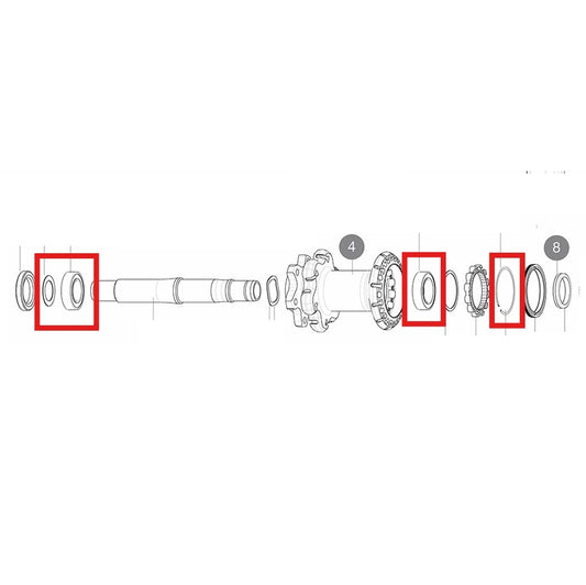 Kit 2 Lagers Achternaaf MAVIC voor Systeem ID360 15x28x7mm (61902) + 17x28x7mm