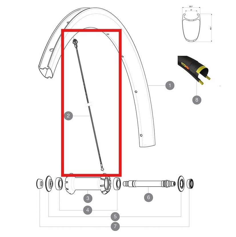 Κιτ 12 Ακτίνων Εμπρός/Πίσω MAVIC COSMIC PRO CARBON SL T/C UST 271mm