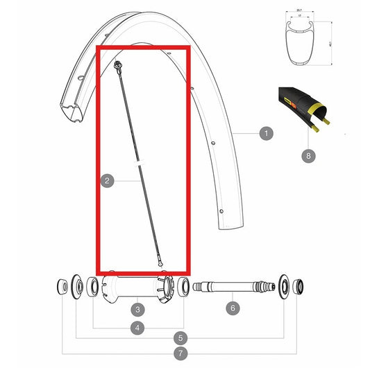 Κιτ 12 Ακτίνων Εμπρός/Πίσω MAVIC COSMIC PRO CARBON SL T/C UST 271mm