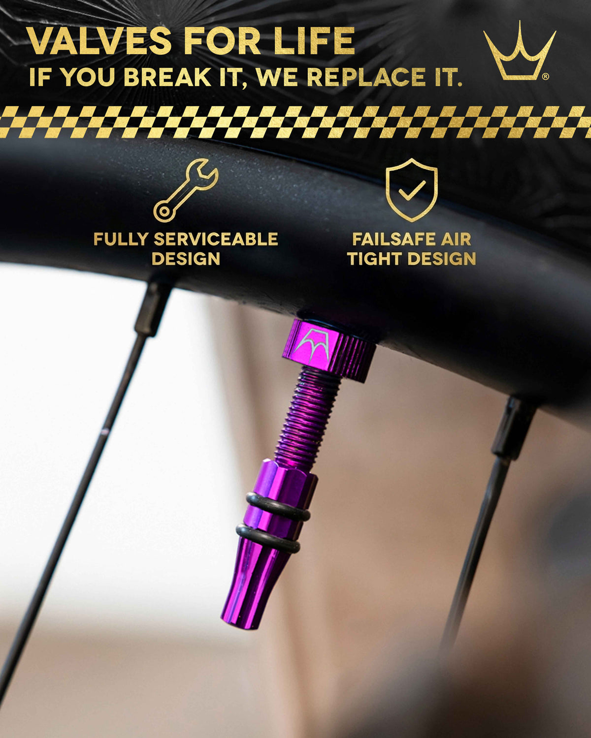 Βαλβίδες Tubeless PEATY'S HOLESHOT FAST FLOW 42mm (x2) Βιολετί