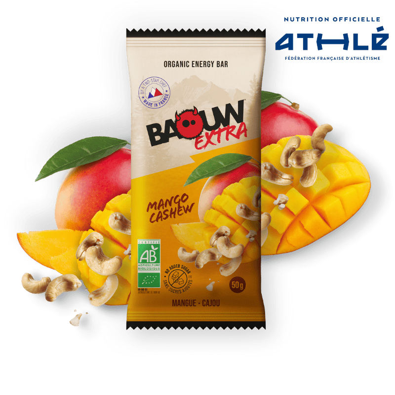 Energetická tyčinka BAOUW BIO EXTRA Mango Kešu (50g)