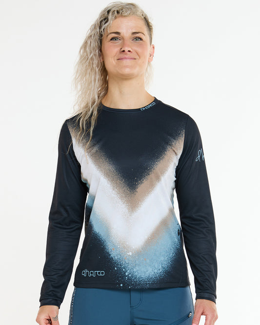Shirt DHARCO GRAVITY GOLDEN STREAK Lange Mouwen Dames Zwart/Blauw