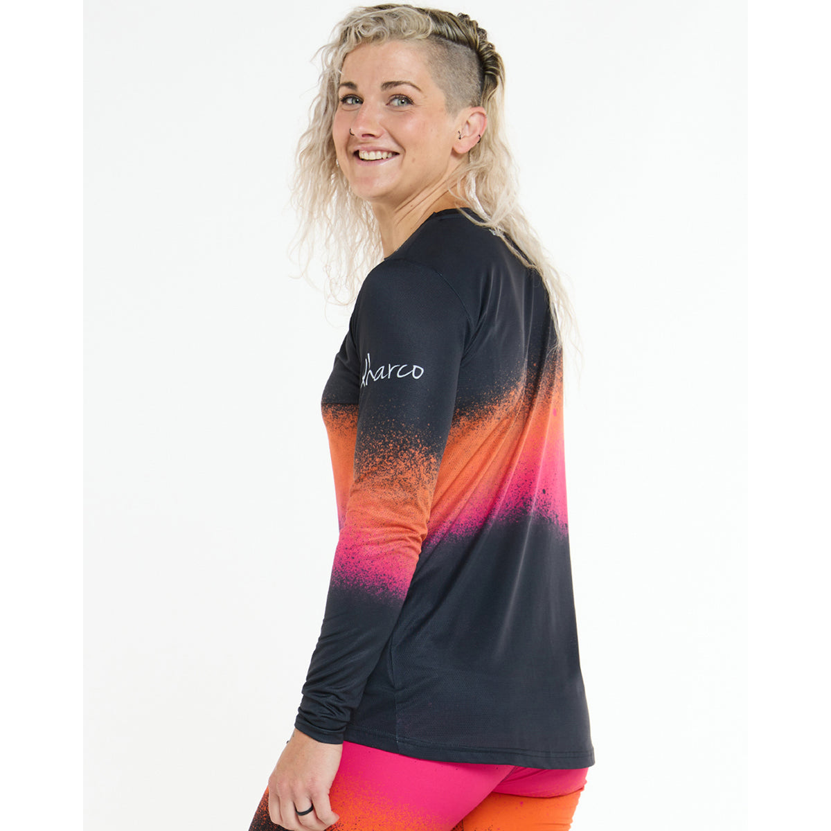 Trøje DHARCO RACE BLACK SNAKE Lange Ærmer Dame Sort/Orange