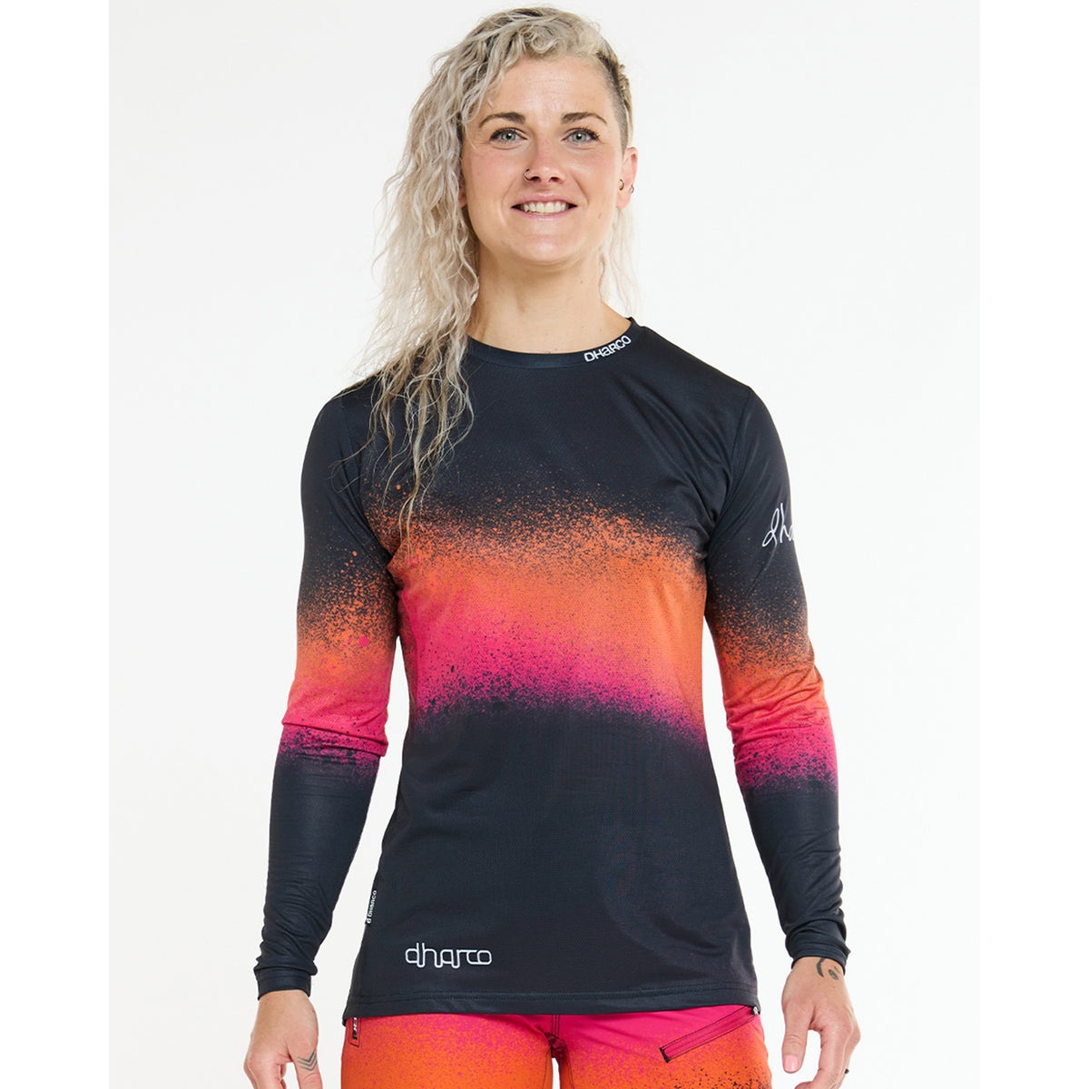 Trøje DHARCO RACE BLACK SNAKE Lange Ærmer Dame Sort/Orange