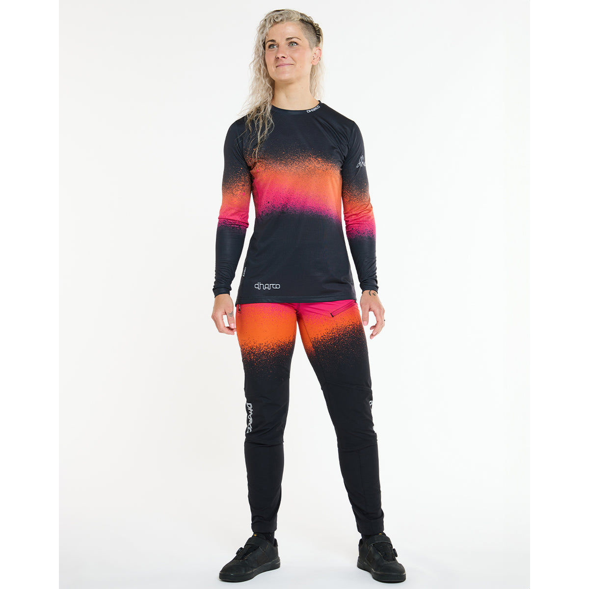 Trøje DHARCO RACE BLACK SNAKE Lange Ærmer Dame Sort/Orange
