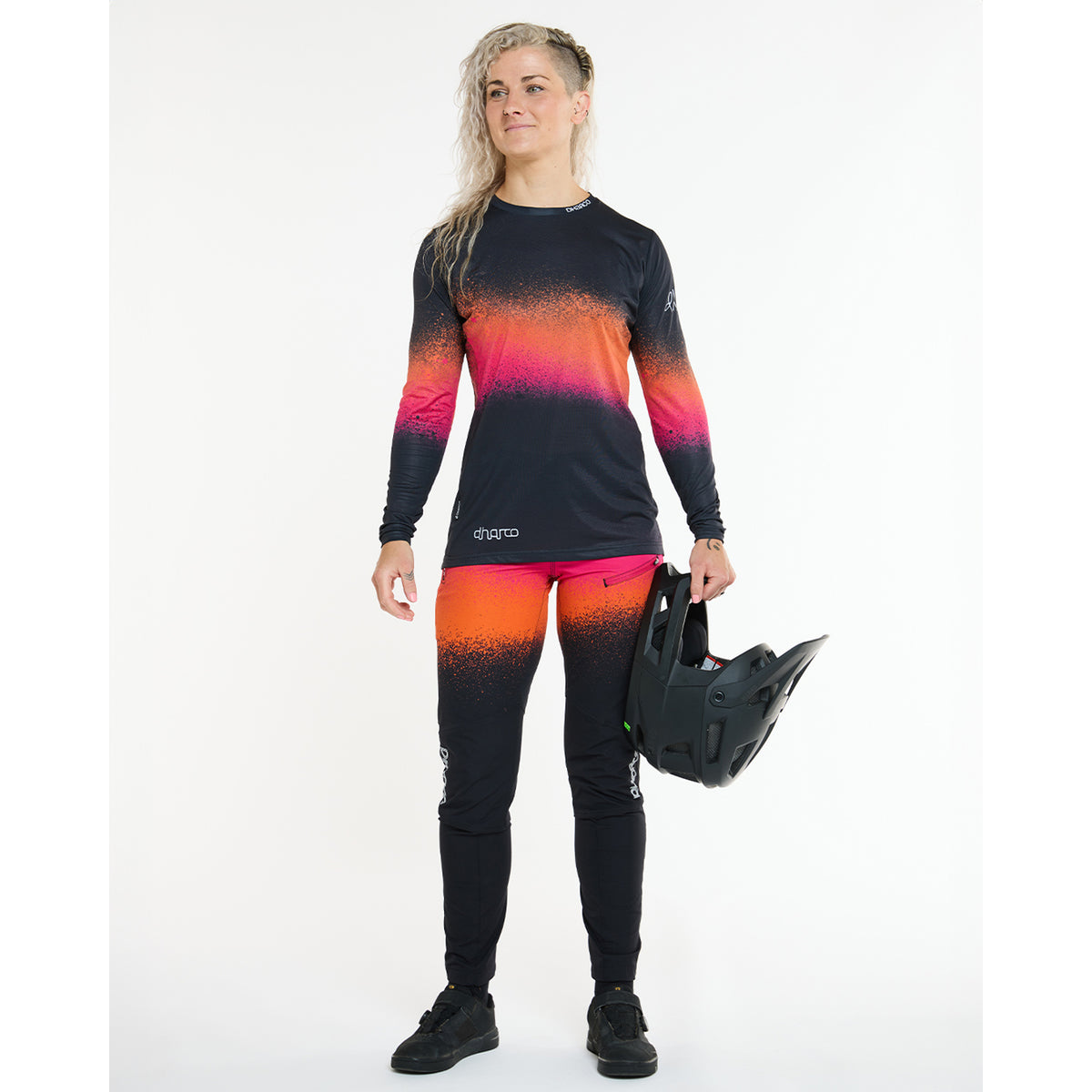 Trøje DHARCO RACE BLACK SNAKE Lange Ærmer Dame Sort/Orange