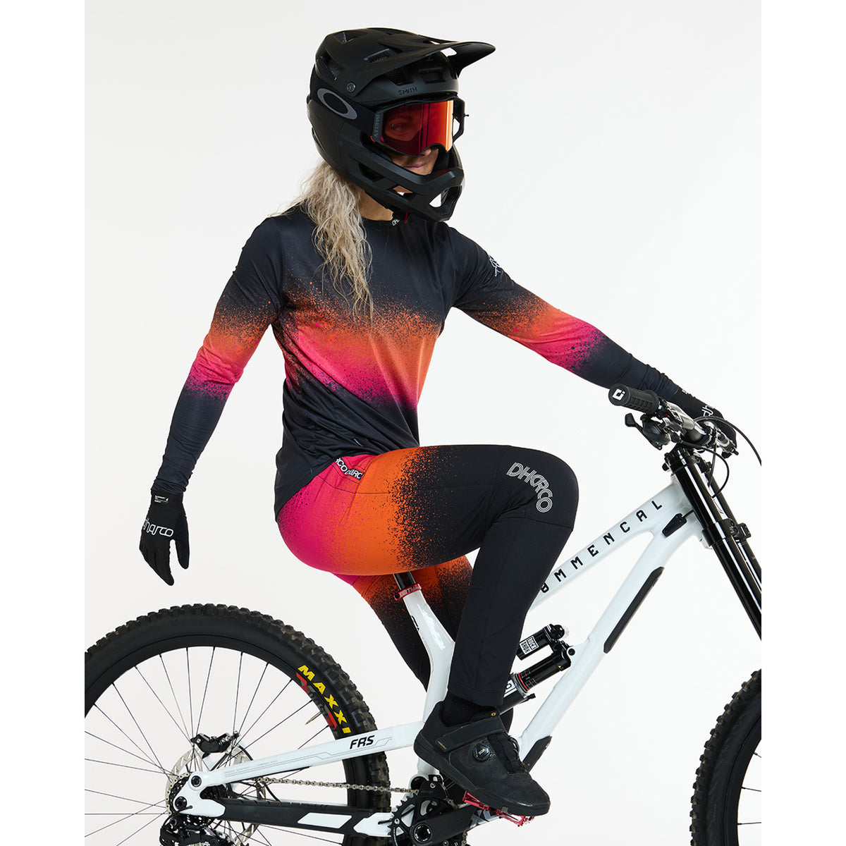 Trøje DHARCO RACE BLACK SNAKE Lange Ærmer Dame Sort/Orange