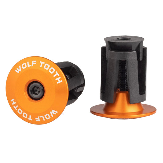 Par Styrendproppar WOLF TOOTH Anodiserat aluminium Orange