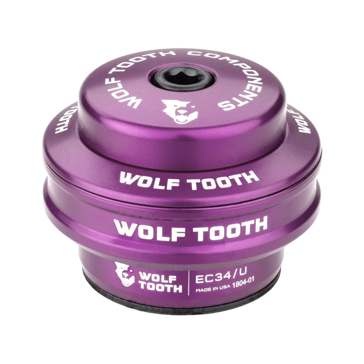 Övre Säte för Externt Styrlager WOLF TOOTH PREMIUM 1"1/8 EC34 Stack 16 mm Lila