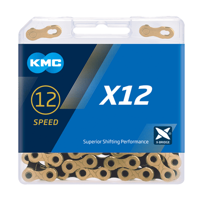 Lanț 12V KMC X12 Ti-N Negru/Auriu