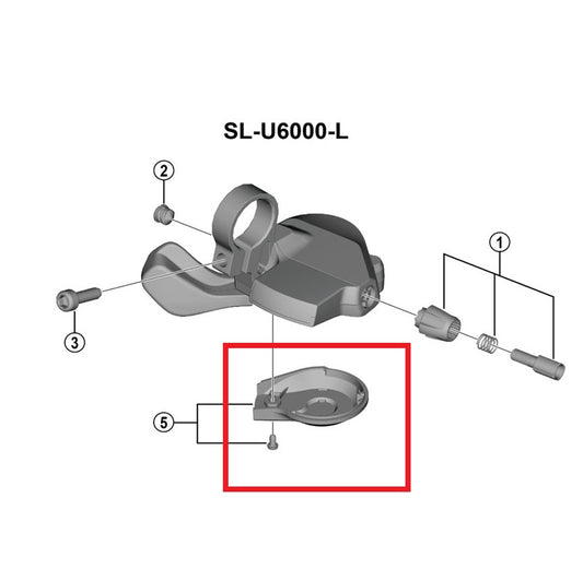 Onderste Deksel voor Versnellingsschakelaar SHIMANO SL-U6000-L Links