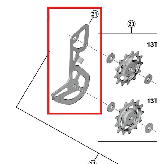 Sisäinen Takavaraihtimen Chape SHIMANO GS RD-M8100/RX822