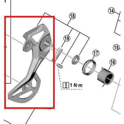 Zunanja kletka zadnjega menjalnika SHIMANO GS RD-M8100RX822