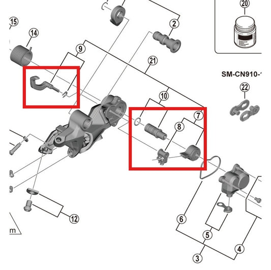 Sada stabilizátoru vidličky SHIMANO RD-M8120/7120-SGS