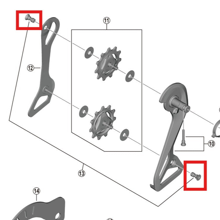 SHIMANO RD-R9250 Pulley Screws (x2)