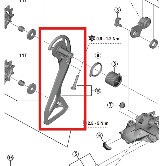 External Rear Derailleur Cage and Screw SHIMANO RD-R7150