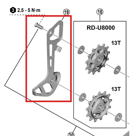 Interne Achterderailleur Kooivork GS SHIMANO RD-U8000/U6000