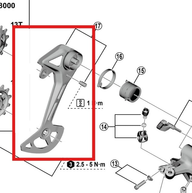 SHIMANO CUES U8000/U6000 External GS Rear Derailleur Hanger
