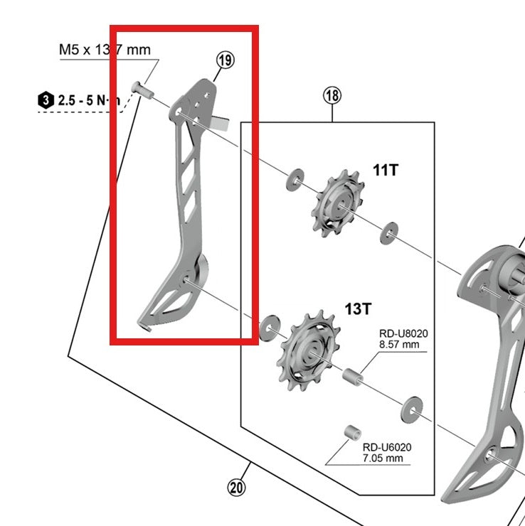 SHIMANO RD-U8020/U6020 SGS Internal Rear Derailleur Hanger