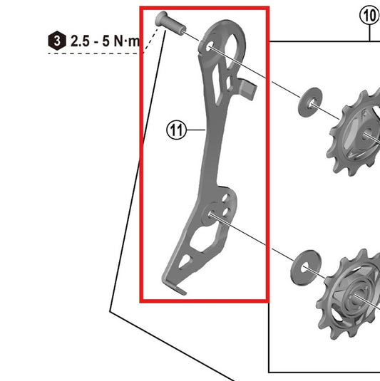 Interne Derailleurplaat Achter SHIMANO RD-R7100