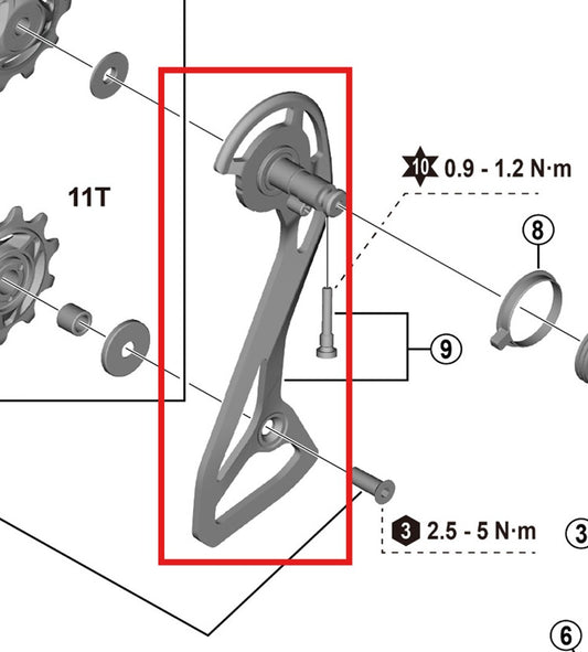 Ydre Bagskifter-bøjle og Skrue SHIMANO RD-R7100