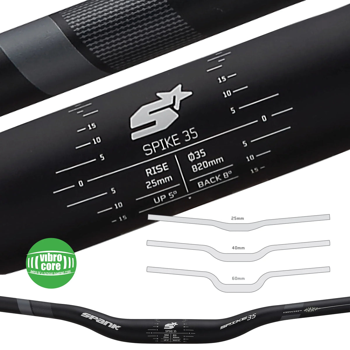 SPANK SPIKE 35 VIBROCORE Rise 40mm 820mm Handlebar Red