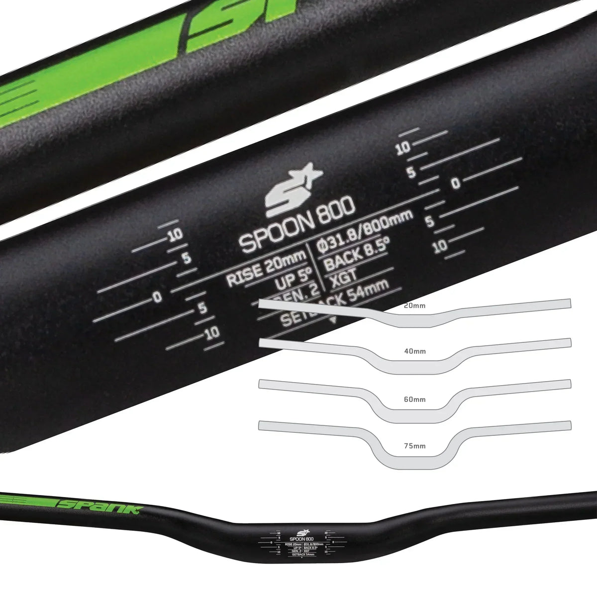SPANK SPOON 800 Handlebar Rise 40mm 800mm Purple