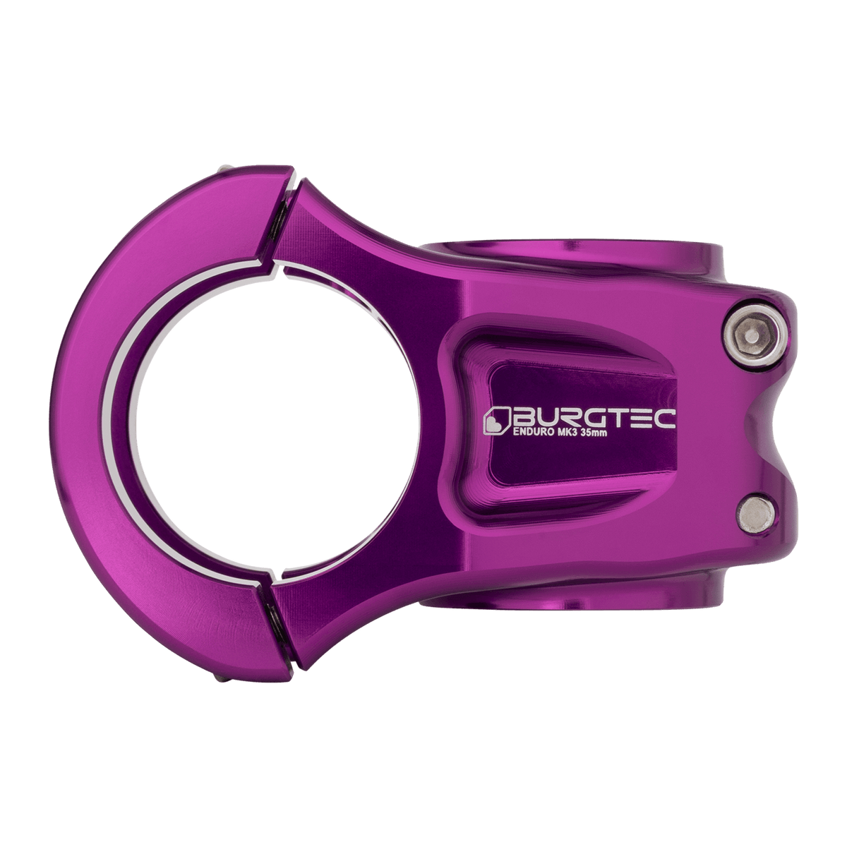 Lila BURGTEC ENDURO MK3 kormányszár — oldalnézet