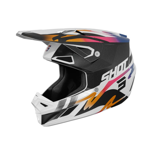 BMX-helm SHOT SPEED Wave Zwart Wit Parelmoer