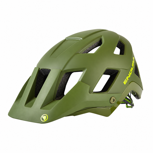 ENDURA HUMMVEE PLUS MIPS green MTB helmet — product view on a white background