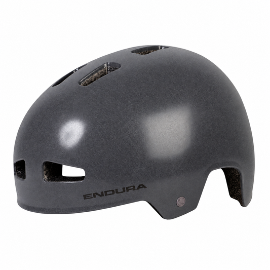 ENDURA PISSPOT grey BMX skate-style helmet — product view on a white background