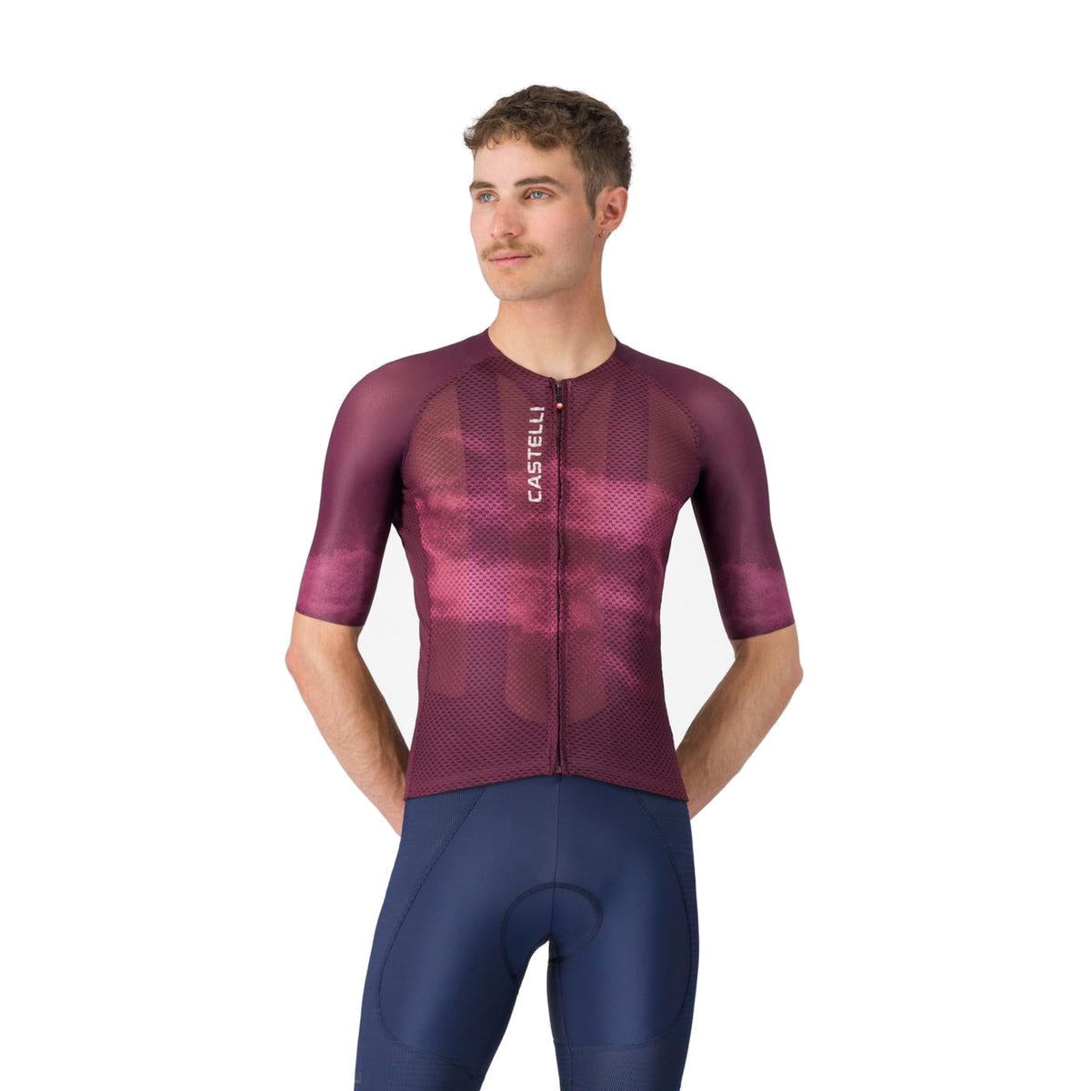 Ποδηλατική μπλούζα CASTELLI CLIMBER'S A/C με κοντά μανίκια, μπορντό