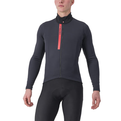 Kolesarski dres CASTELLI ENTRATA THERMAL z dolgimi rokavi, črno-rdeč