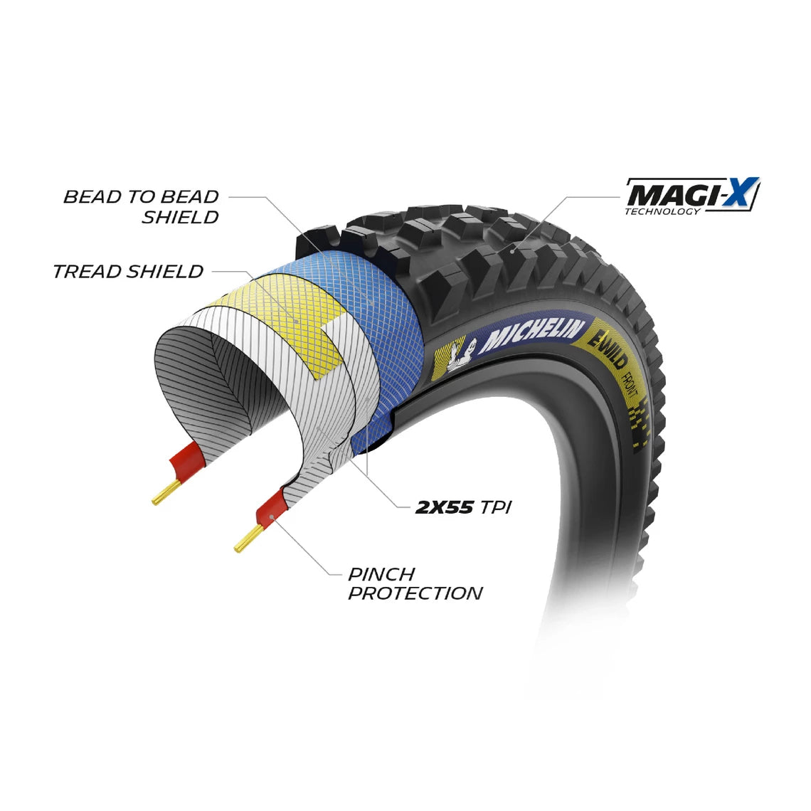 Dæk MICHELIN E-WILD FRONT Racing Line 29x2.40 Tubeless Ready Souple