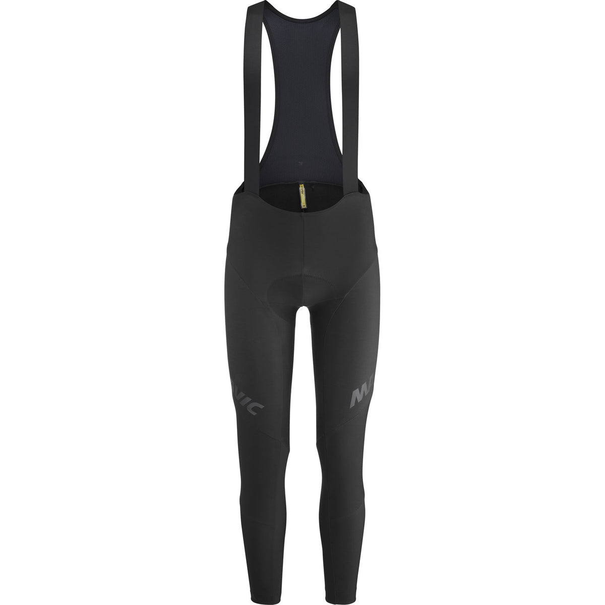 MAVIC AKSIUM THERMO black bib tights — white background, 2000 x 2000