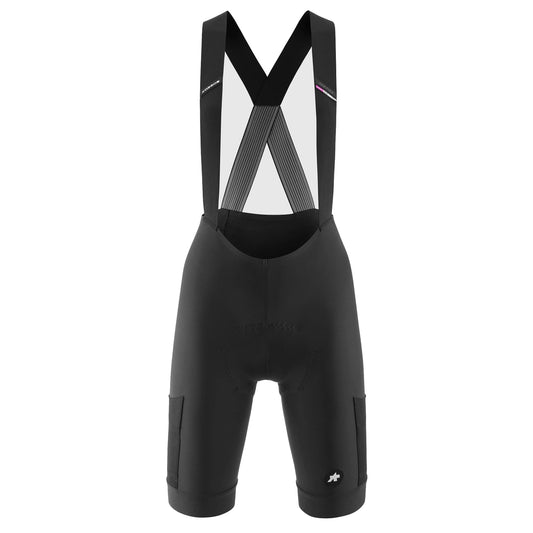 ASSOS TACTICA KIESKAFER T5 GRAVEL sieviešu īsie velosipēdistu šorti ar lencēm, melni — uz balta fona, 2000 x 2000