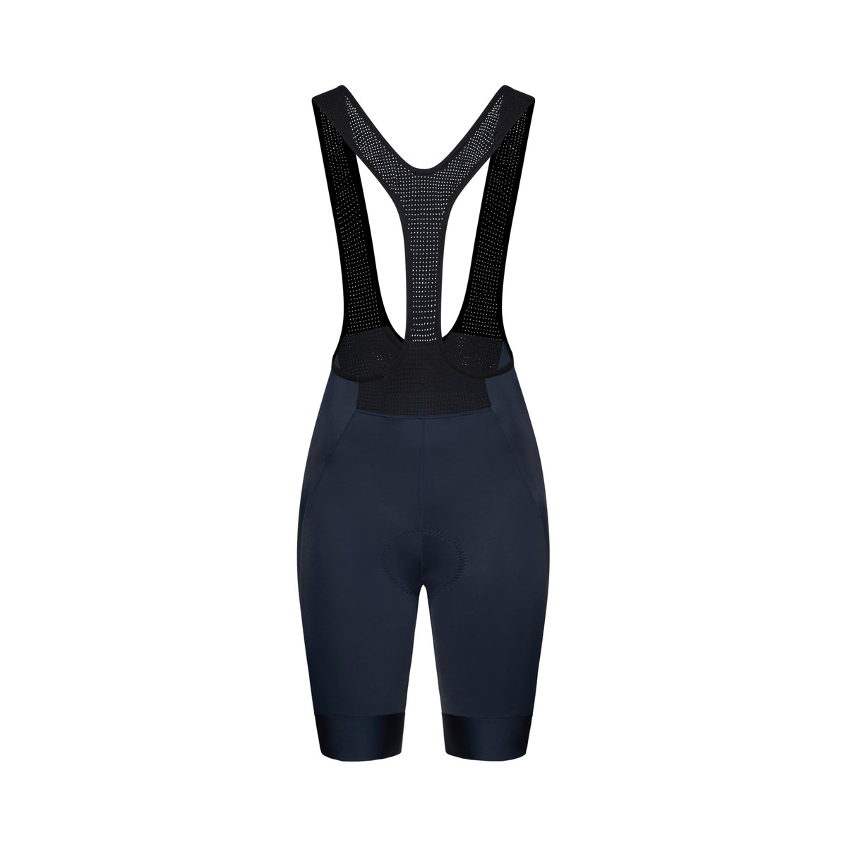 POC CADENCE women's navy bib shorts — white background, 2000 x 2000