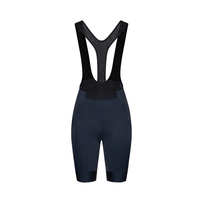 POC CADENCE women's navy bib shorts — white background, 2000 x 2000