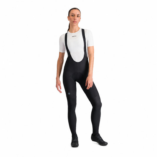 SPORTFUL PULSE women’s black bib tights — white background, 2000 x 2000