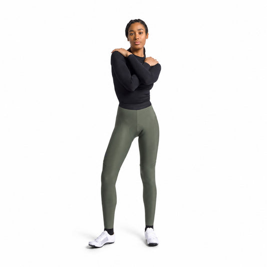 SPORTFUL PULSE Women's Full-Length Cycling Tights in Green — white background, 2000 x 2000