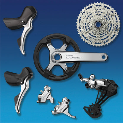 10V SHIMANO CUES CS-LG400 Linkglide kasete – Polish Silver izdevums
